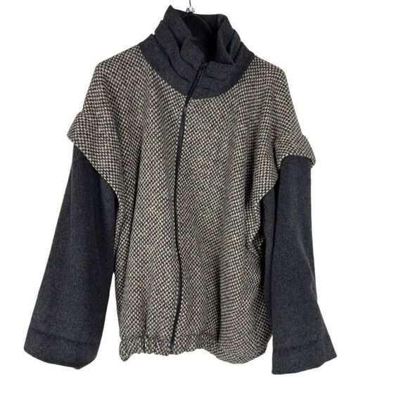 Vintage Herman Kay Tweed Wool 80’s Super Oversized Bomber - Women’s XL - Picture 1 of 4
